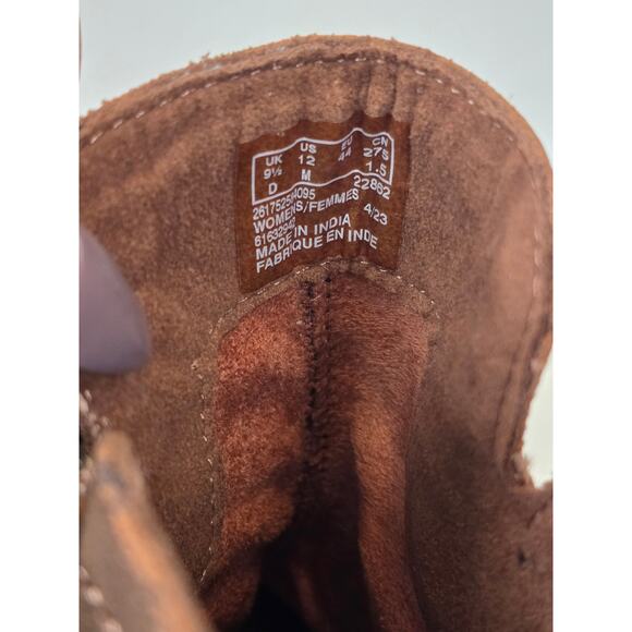 Clarks Neva Lo Brown Leather Booties Women's Size 12 Low Heel Fall Essential - Picture 4 of 5